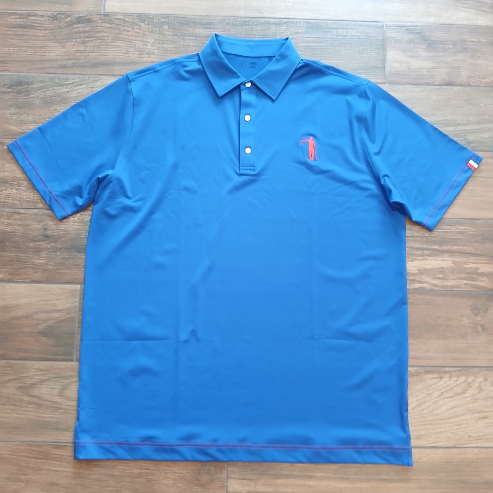 USAG Golf Polo Mens XXL 2XL Blue Performance Stretch Hybrid‎ Flex Casual Tech